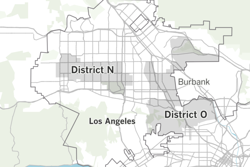 Draft map K-2 of Los Angeles City Council districts 