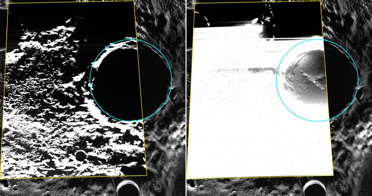 Kandinsky crater is located near Mercury's north pole and is one of the spots where NASA's Messenger spacecraft found signs of water ice.