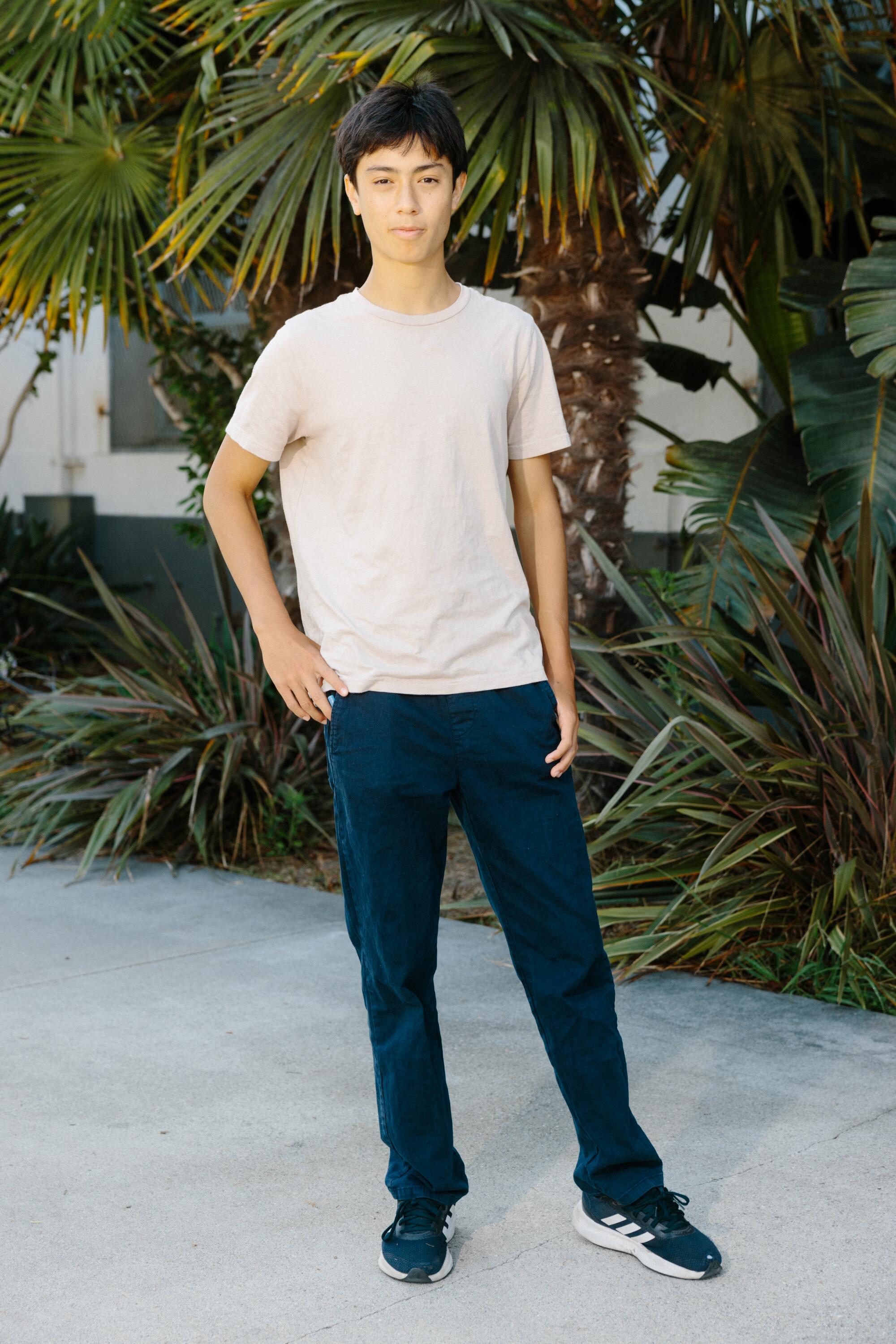 Bruno Ciment, 15, stands for a portrait at Venice High School.