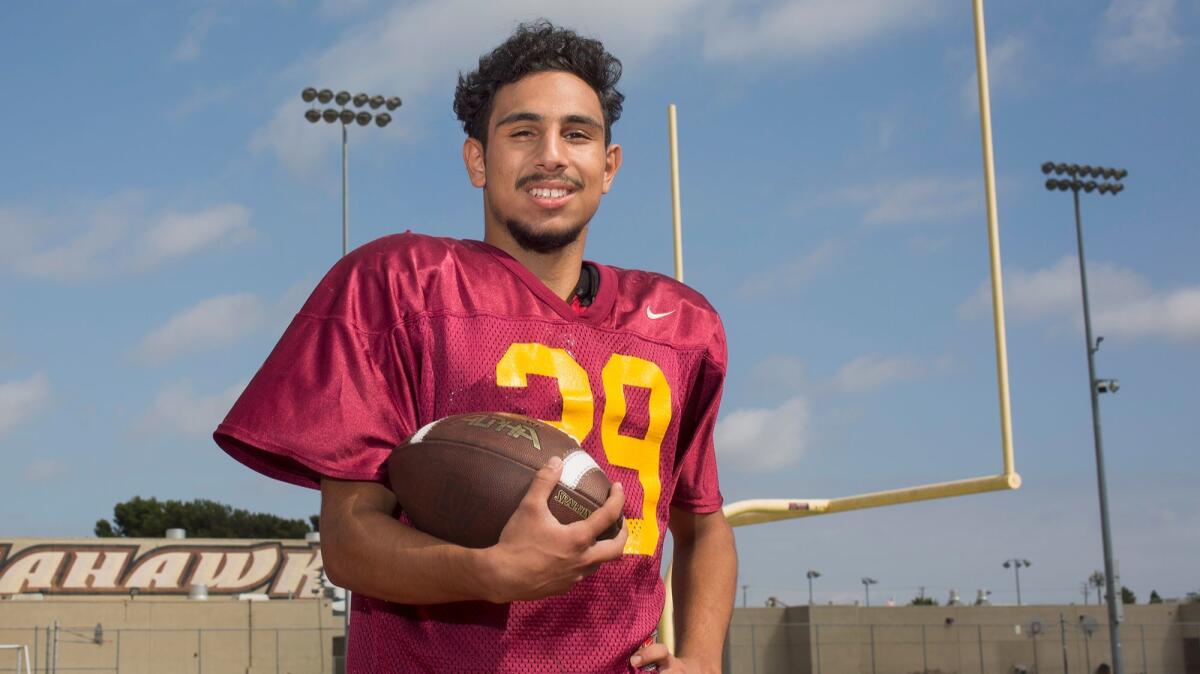 Ocean View High’s Noah De Loera rushed for 173 yards and two touchdowns in a 35-20 nonleague victory against Santiago.