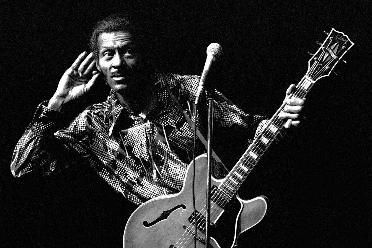 Chuck Berry with his guitar 