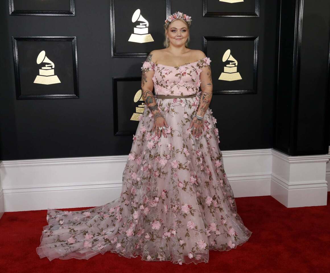 Elle King arrives at the 59th Annual Grammy Awards in Los Angeles