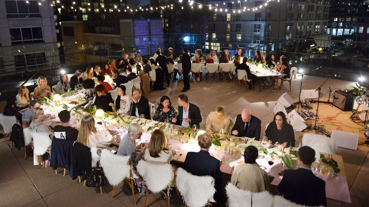 The Sept. 19, 2017, Chloé event ended with an intimate dinner on MOCA's rooftop terrace in downtown Los Angeles.