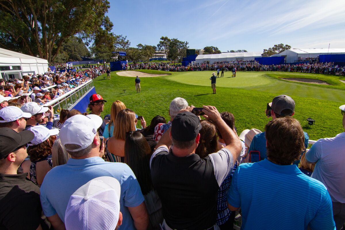 Large crowds are expected for the Farmers Insurance Open (pictured in 2019) in La Jolla on Jan. 25-28.