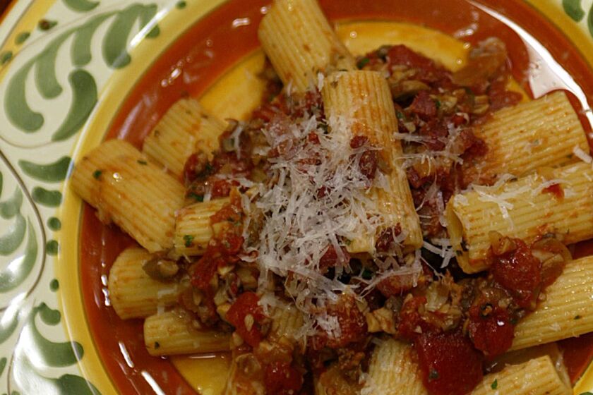 This pasta sauce has an old-fashioned long-simmered taste, but takes less than 15 minutes to cook. Recipe: Rigatoni with mushrooms and pancetta