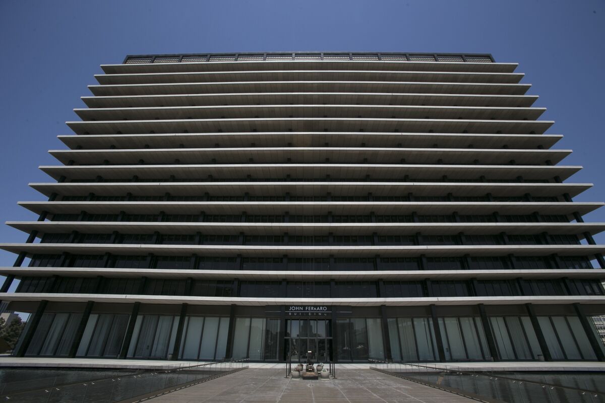 The Los Angeles Department of Water and Power sued PricewaterhouseCoopers in March, alleging fraudulent inducement and breach of contract over a deal to update the utility’s outdated billing system. Above, the DWP's building.