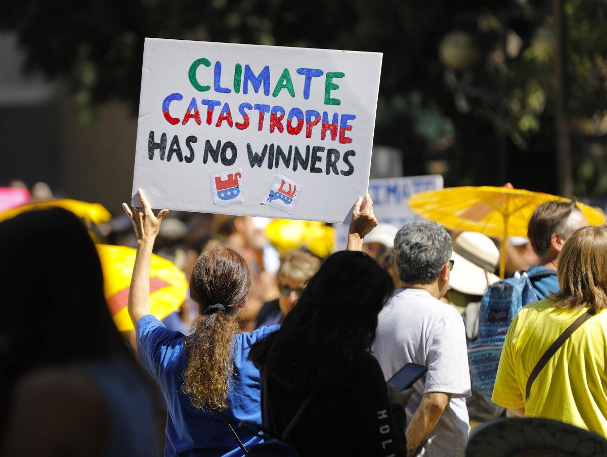 A 2018 demonstration in San Diego urging action to combat climate change. 