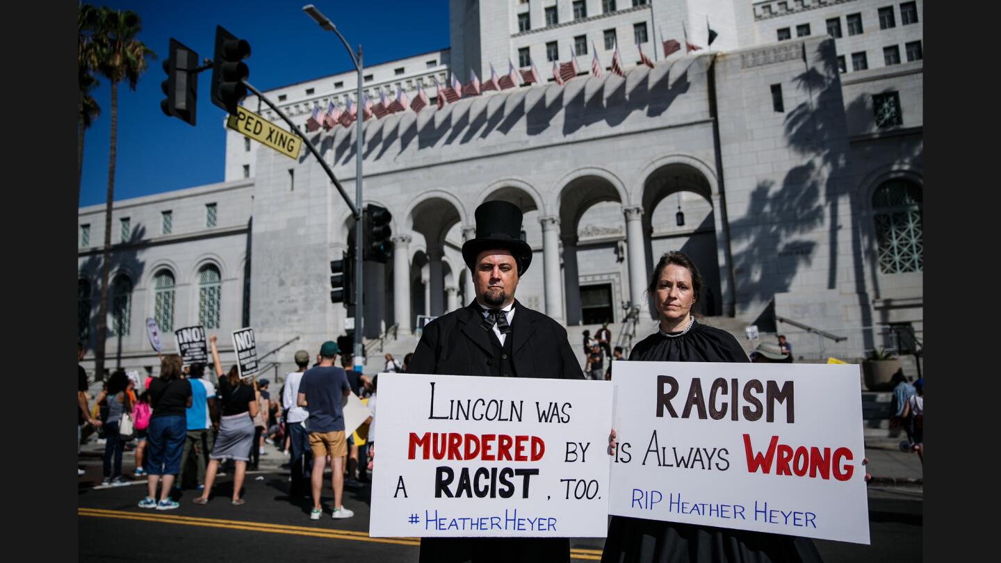 Protesters denounce Charlottesville violence