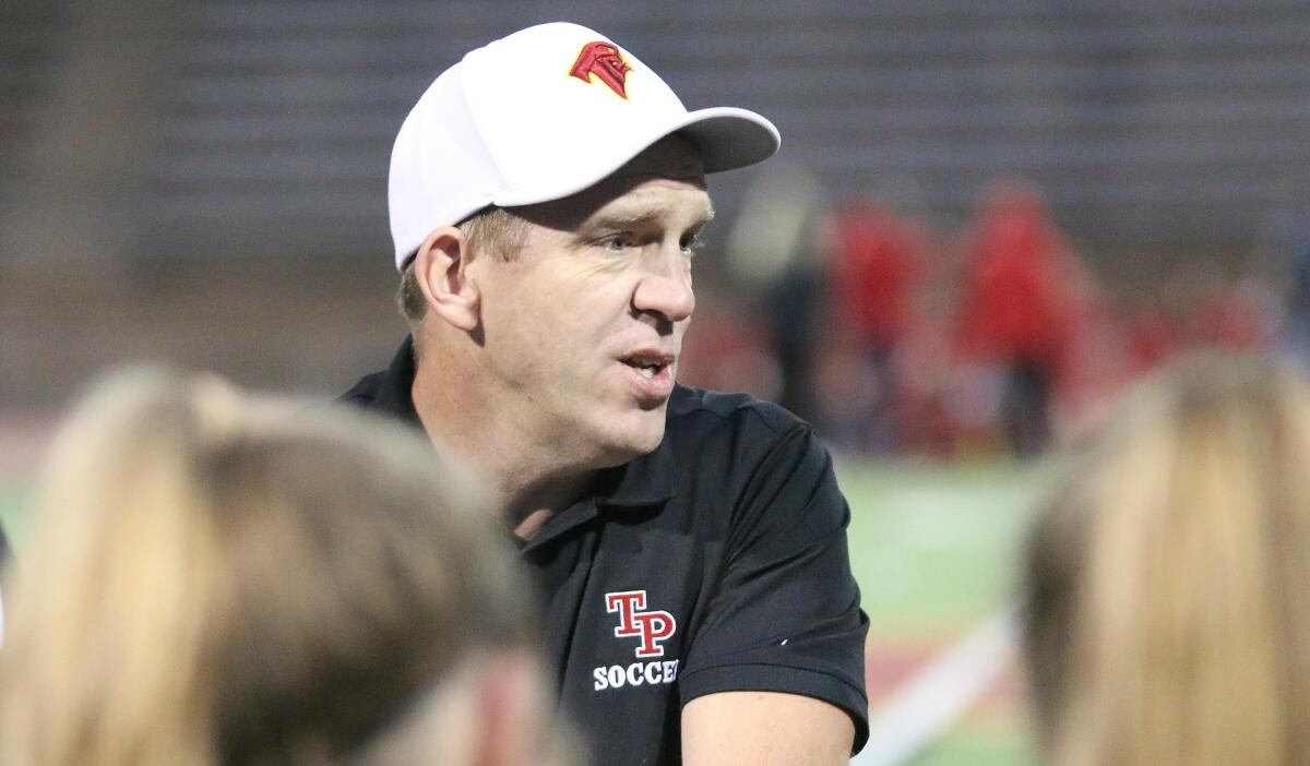 Two-time CIF Open Division champion girls' soccer coach Martyn Hansford of Torrey Pines.