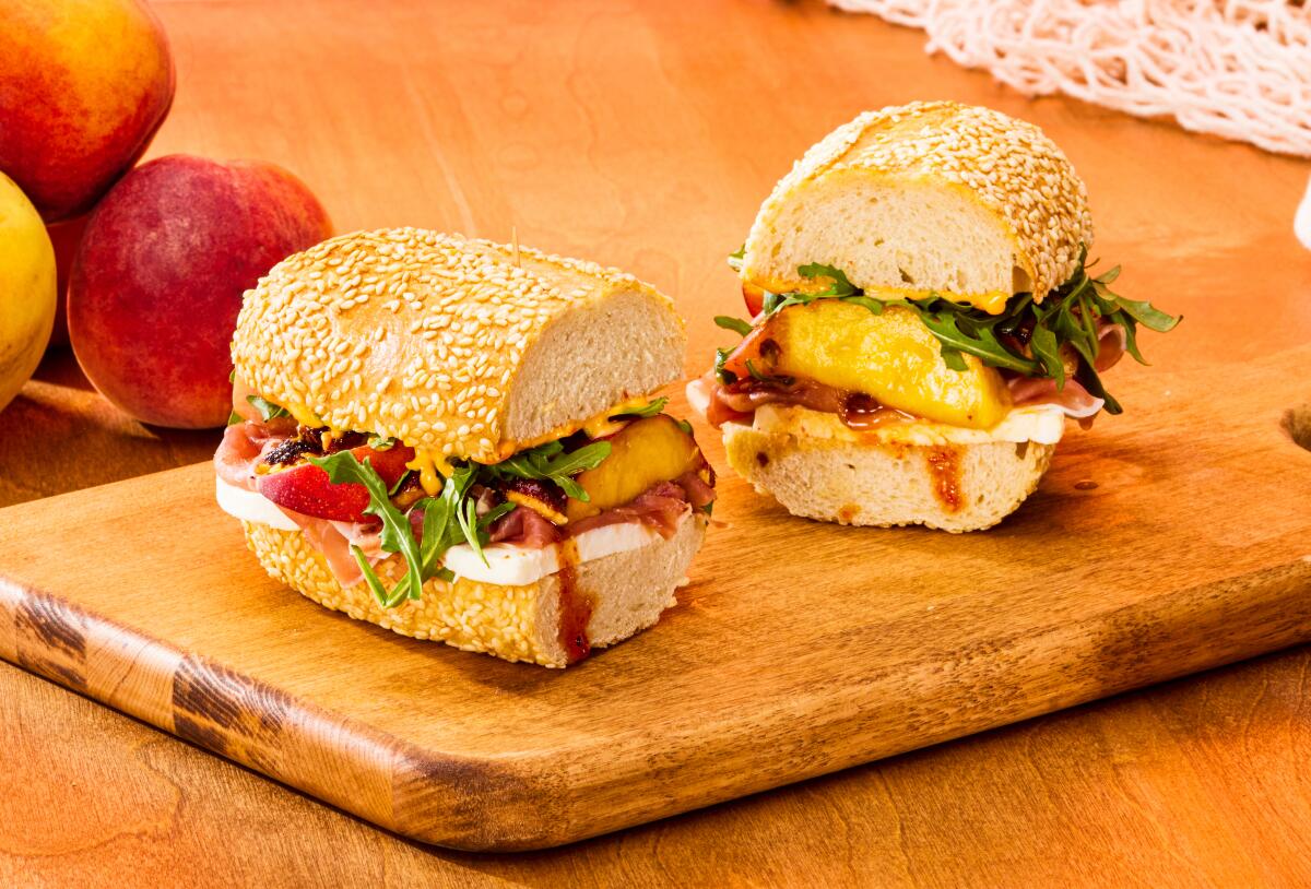 Mendocino Farms' Hot Honey Peach and Prosciutto Sandwich