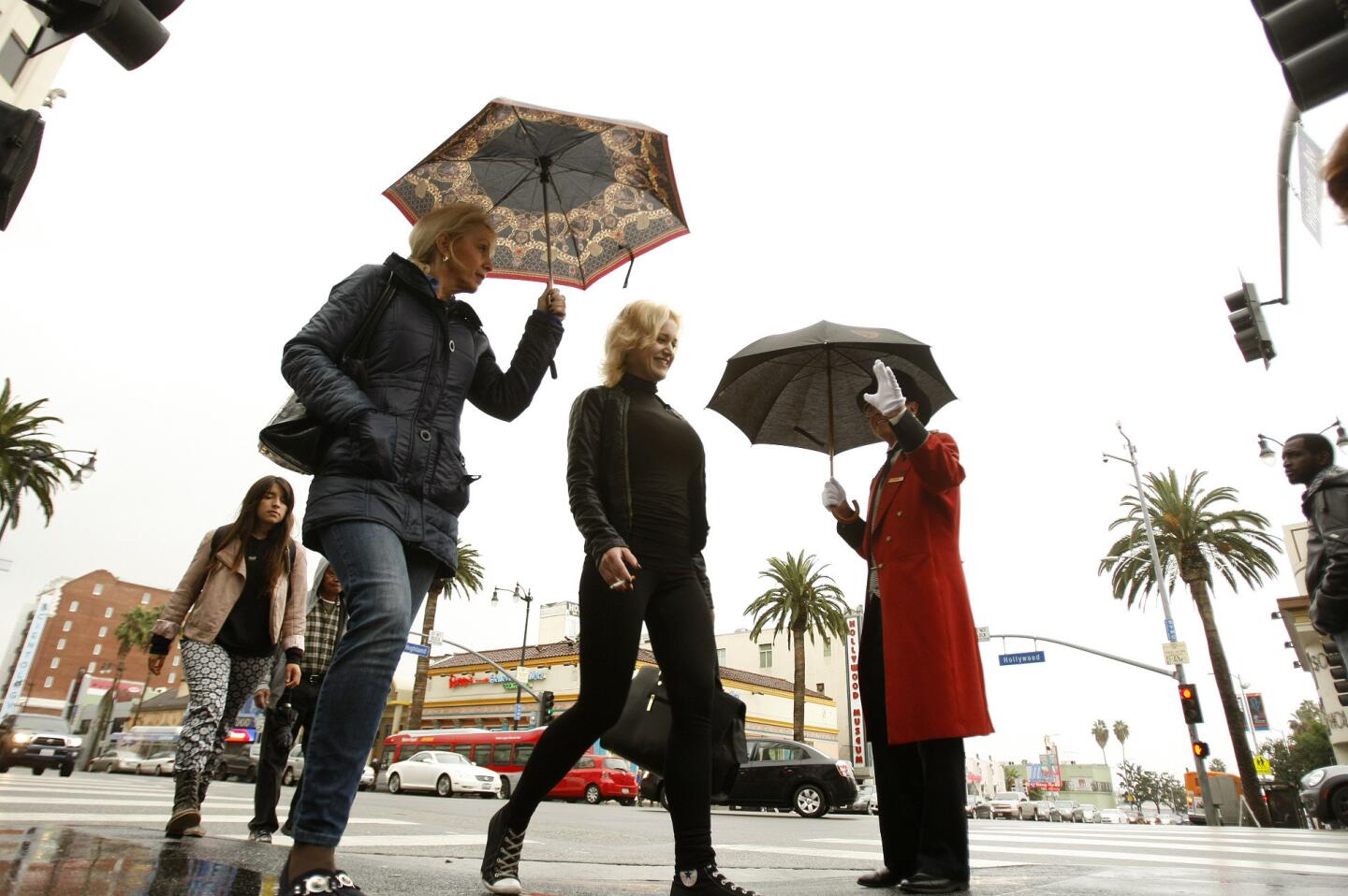 Greeting people in Hollywood