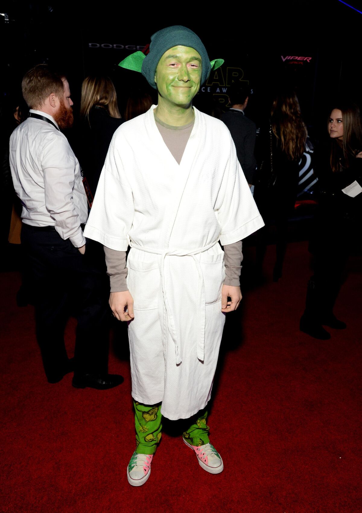 Joseph Gordon-Levitt arrives at the Hollywood premiere of "Star Wars: The Force Awakens."
