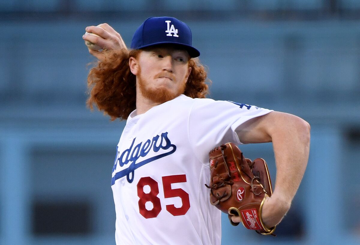 Dustin May is one of four rookies to make the Dodgers' NLDS roster.