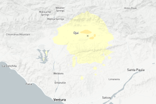 A map shows the shaking intensity of a 5.1 earthquake near Ojai