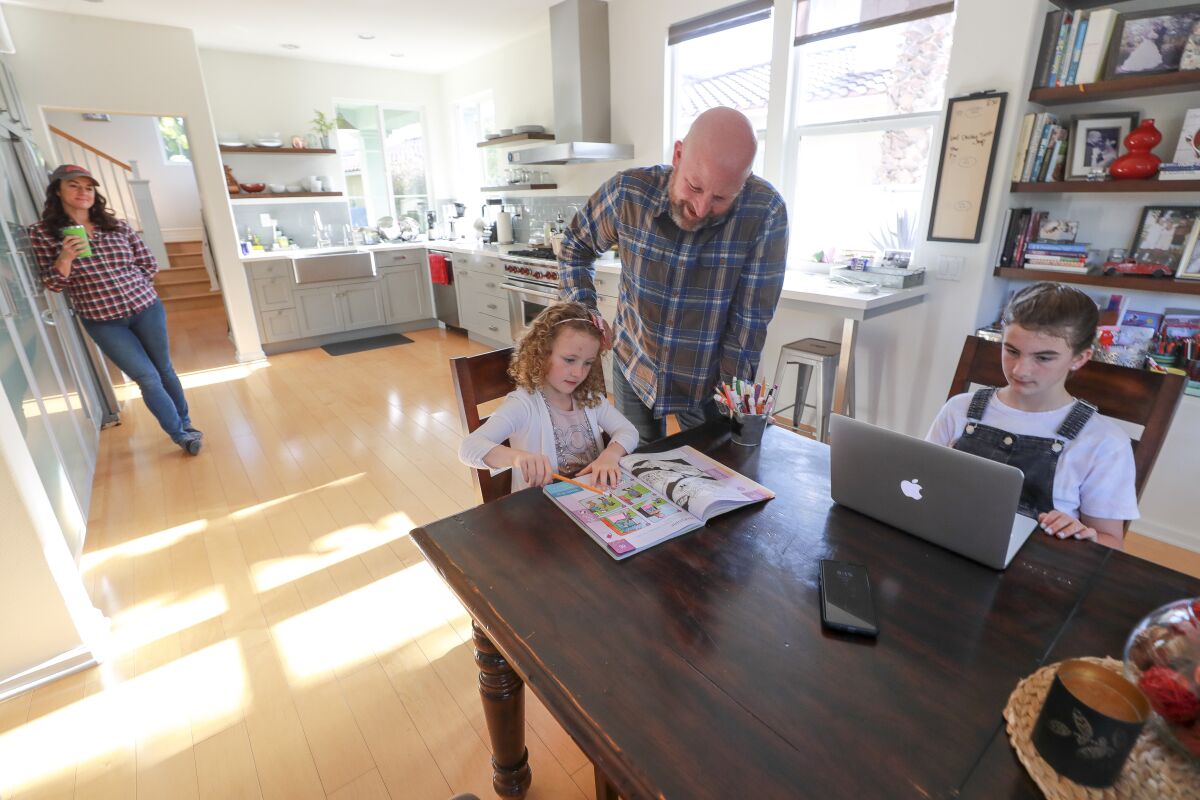 Jensen family works on home-schooling
