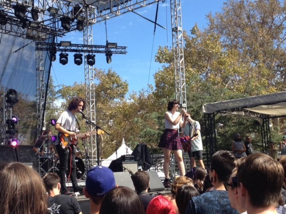 Joanna Gruesome performs at the FYF Fest in Los Angeles.