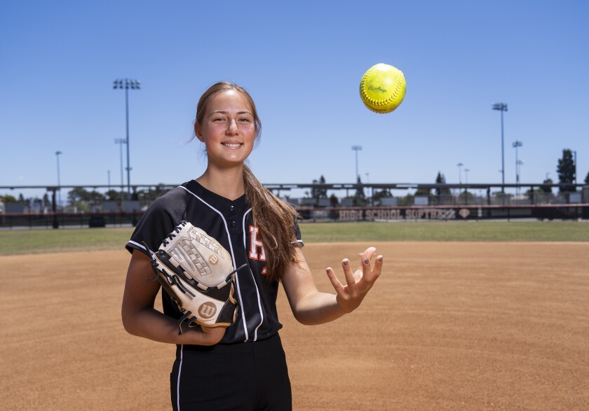 Huntington Beach High School pitcher Zoe Prystajko is the Daily Pilot Softball Dream Team Player of the Year.