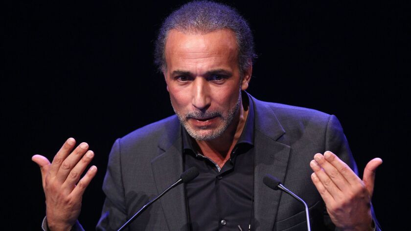 Islamic scholar Tariq Ramadan, shown in 2016, denies the rape charges and has filed a suit claiming false allegations.
