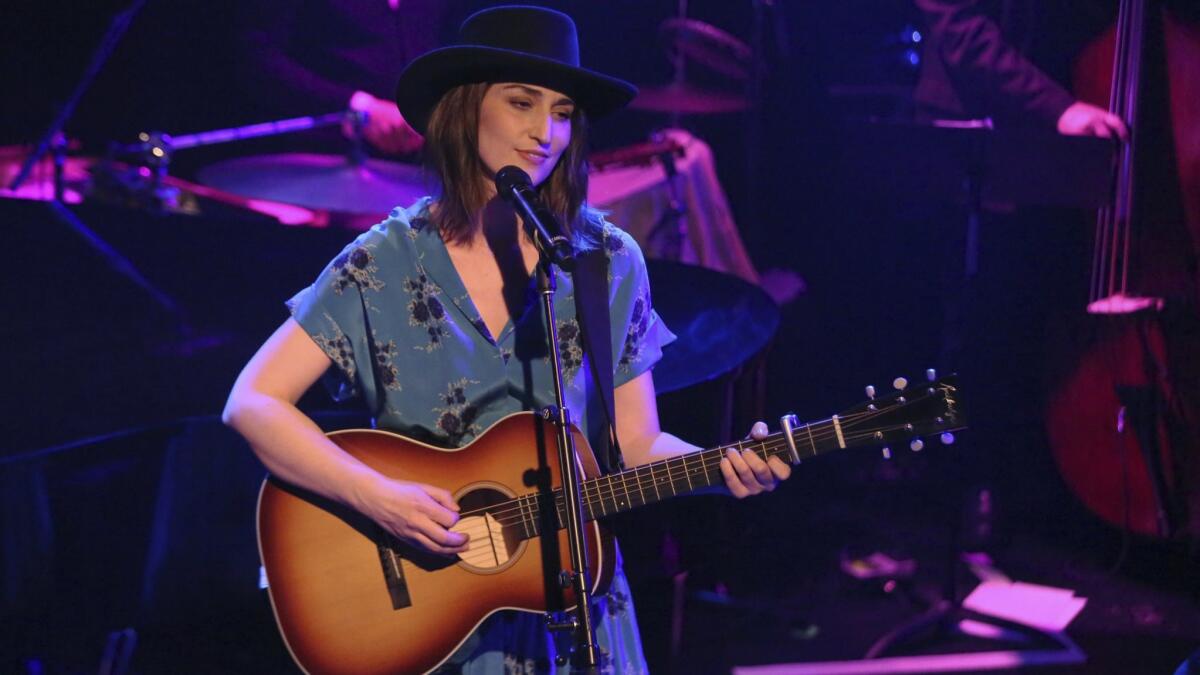 Sara Bareilles performs live at the Troubadour in West Hollywood on March 19.