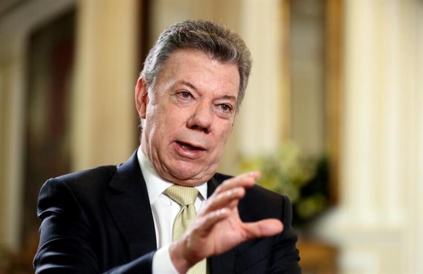 El presidente de Colombia Juan Manuel Santos , durante una entrevista con Efe en la Casa de Nariño, en Bogotá, el pasado 21 de junio de 2018 (Colombia). EFE/Archivo
