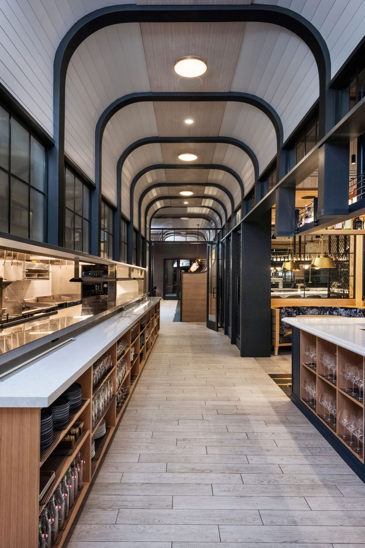 The interior of newly opened Black Rail Kitchen + Bar in Carlsbad.