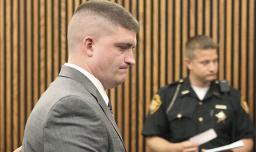 Cleveland police Officer Michael Brelo at his arraignment in Cleveland on June 13.