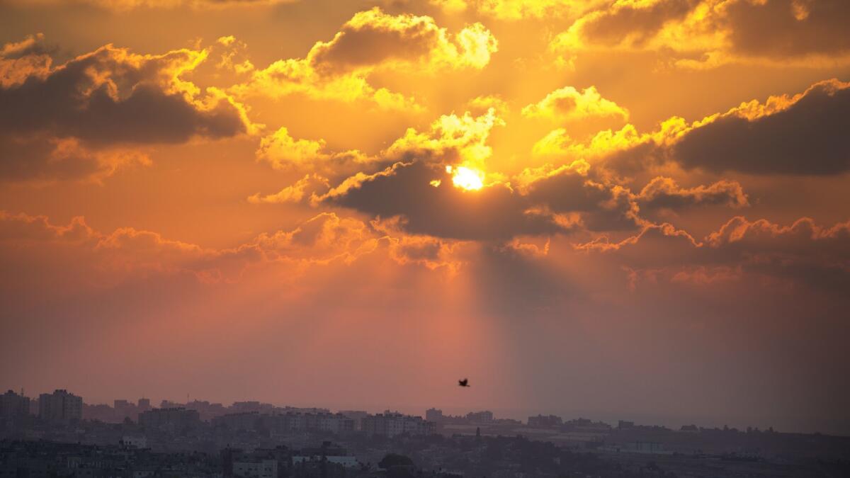 A sunset over the Gaza Strip brings a bit of tranquility to an area battered by violence and discord.