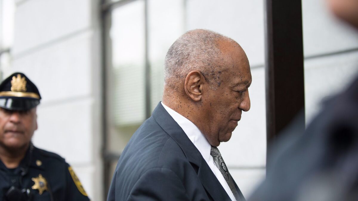 Bill Cosby arrives at the Montgomery County Courthouse for a sixth day of jury deliberations in the trial against him. (Tracie Van Auken / EPA)
