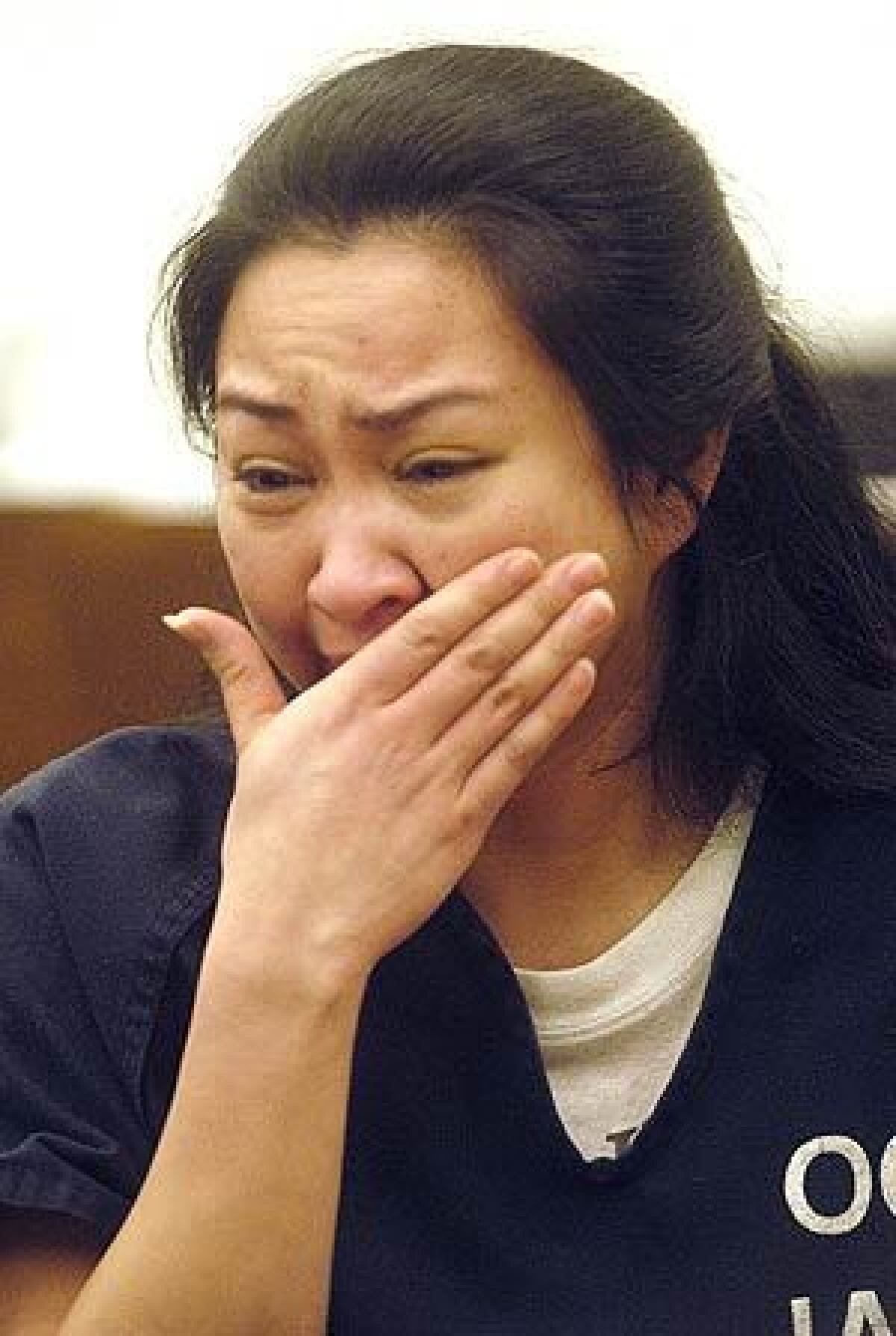 Sheila Marie Sikat gets emotional while addressing the court during her sentencing hearing, which was continued until March 6, 2008.