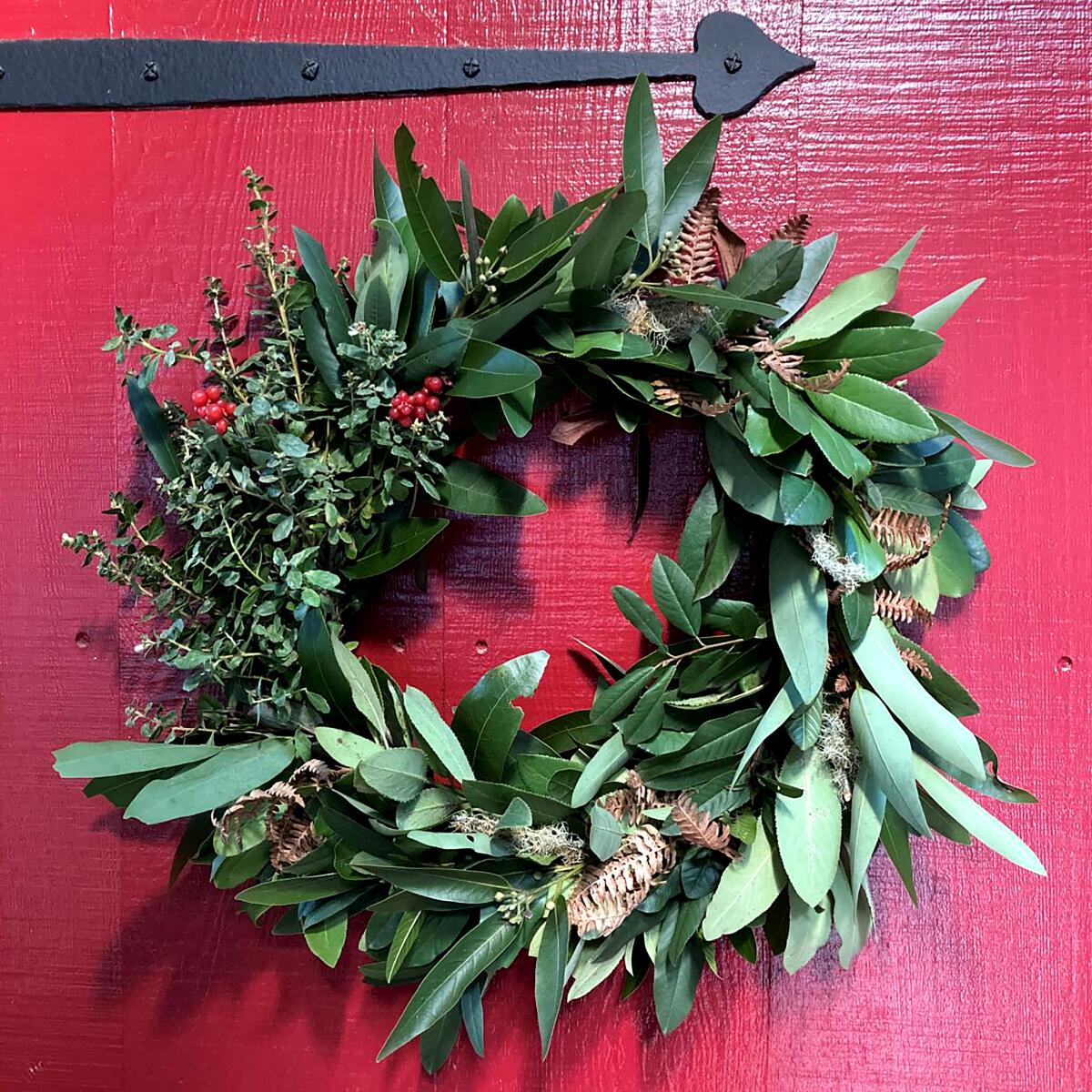 A wreath by Ann Elliott of the California Native Plant Society's Marin Chapter.