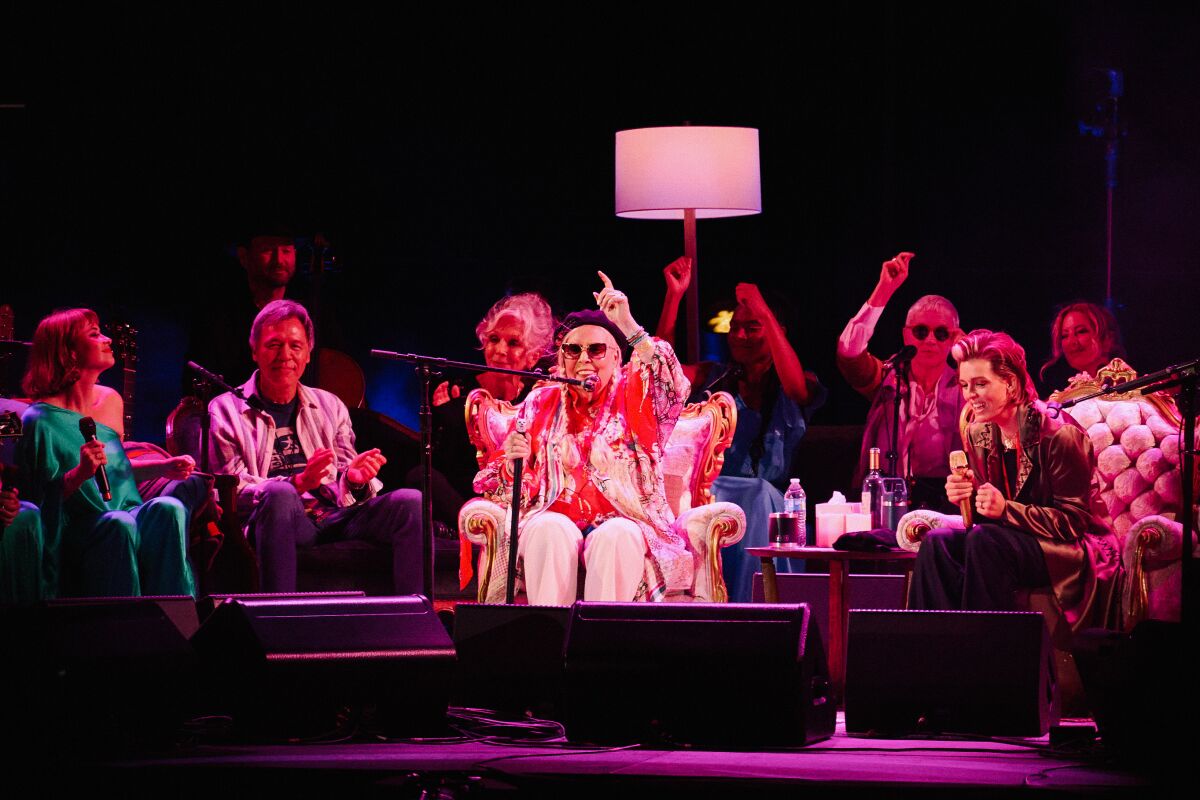 Joni Mitchell, Brandi Carlile and friends onstage
