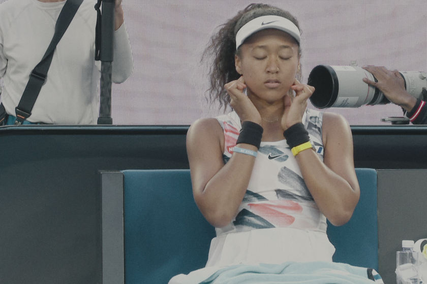 Naomi Osaka in a scene from a new Netflix docuseries about her life.