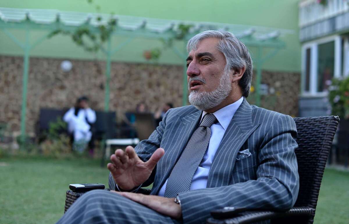 Afghan presidential candidate Abdullah Abdullah at his residence in Kabul on Tuesday. He has alleged massive voting fraud in the final round of the election.