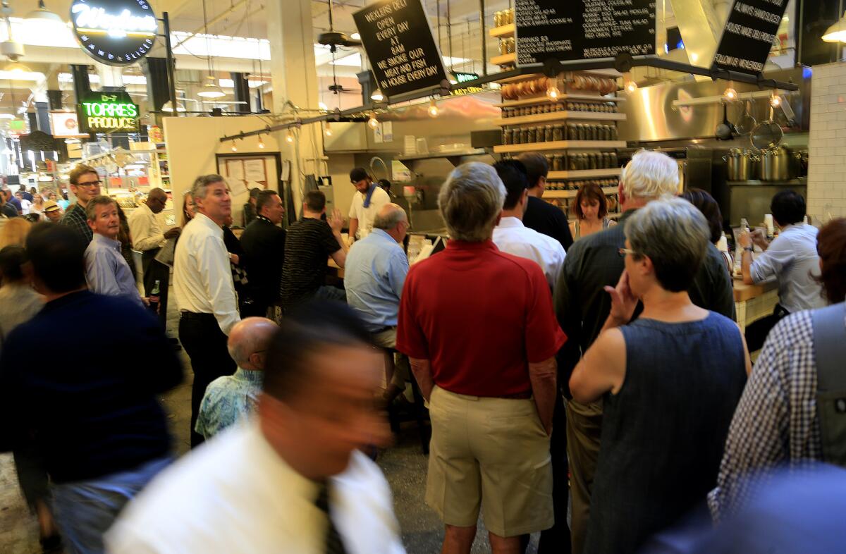 The reinvigorated Grand Central Market is more crowded than ever.