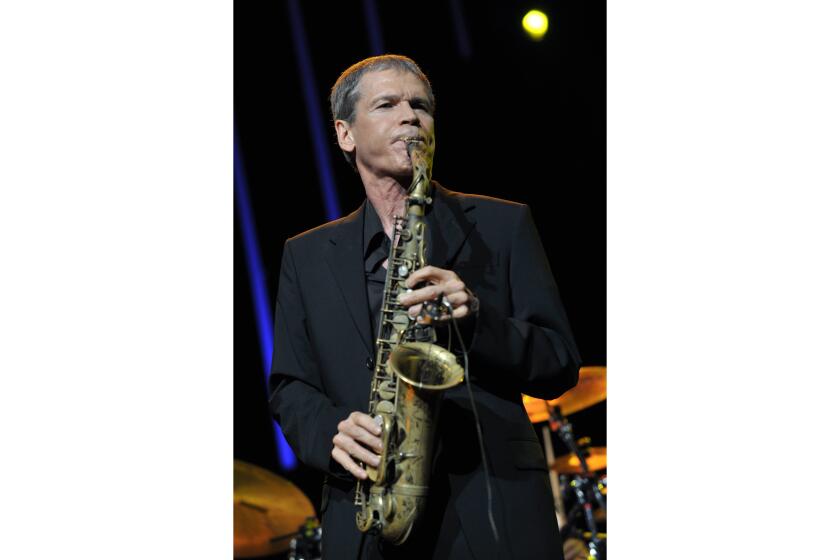 FILE - Saxophonist David Sanborn performs on the Stravinski Hall stage at the 43rd Montreux Jazz Festival in Montreux, Switzerland on July 9, 2009. (AP Photo/Keystone/Martial Trezzini, File)