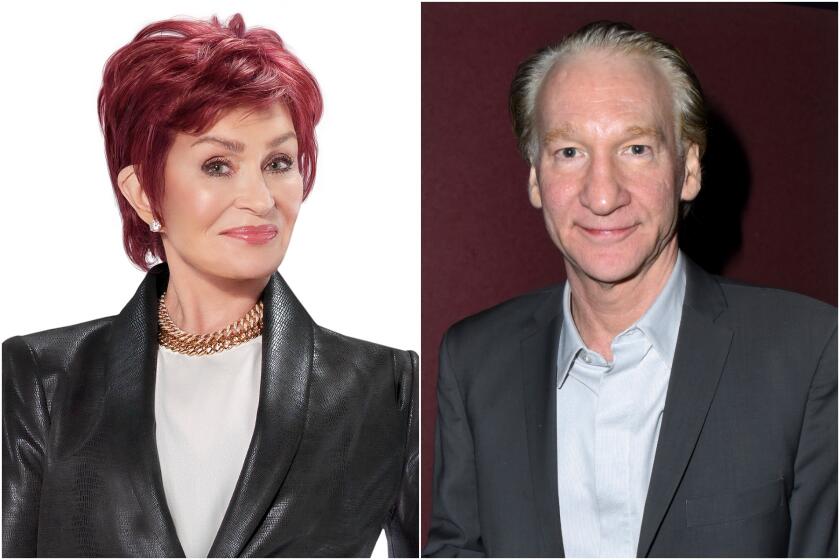 Talk show hosts Sharon Osbourne and Bill Maher.