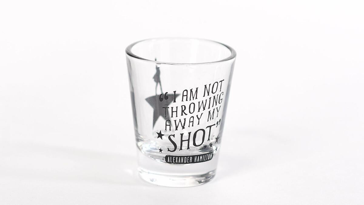 "I am not throwing away my shot" glass