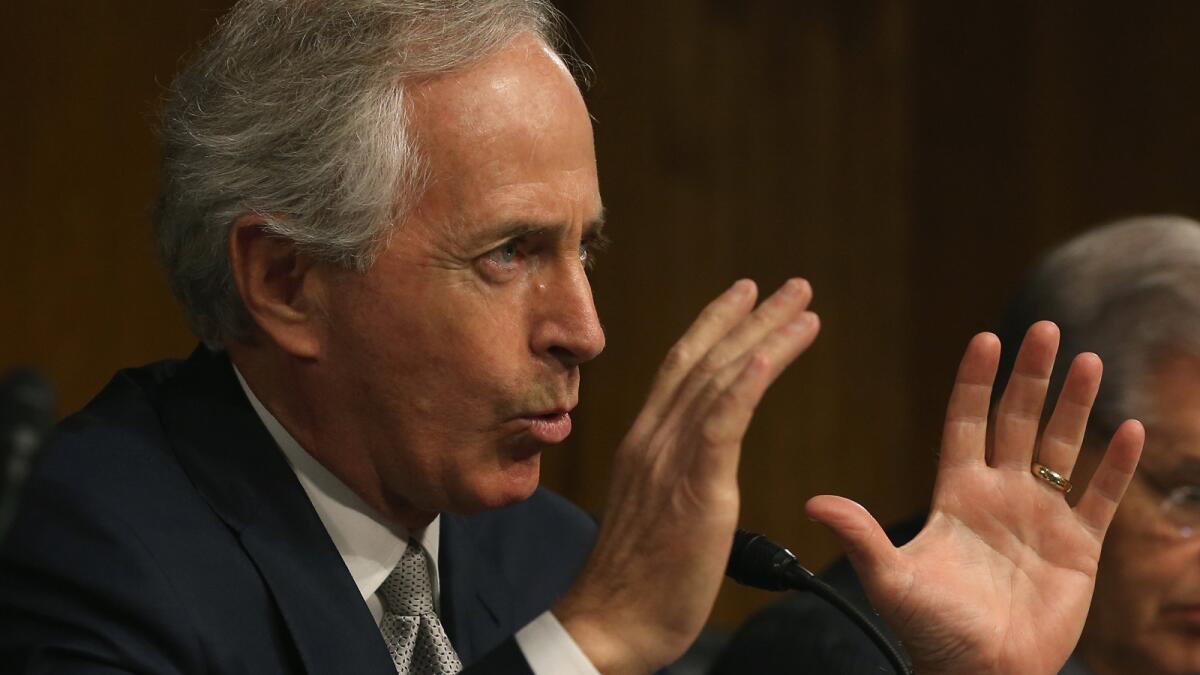 Sen. Bob Corker, pictured earlier this month, said he discussed the negotiations with Israeli officials but denied he learned anything from them he had not learned elsewhere.