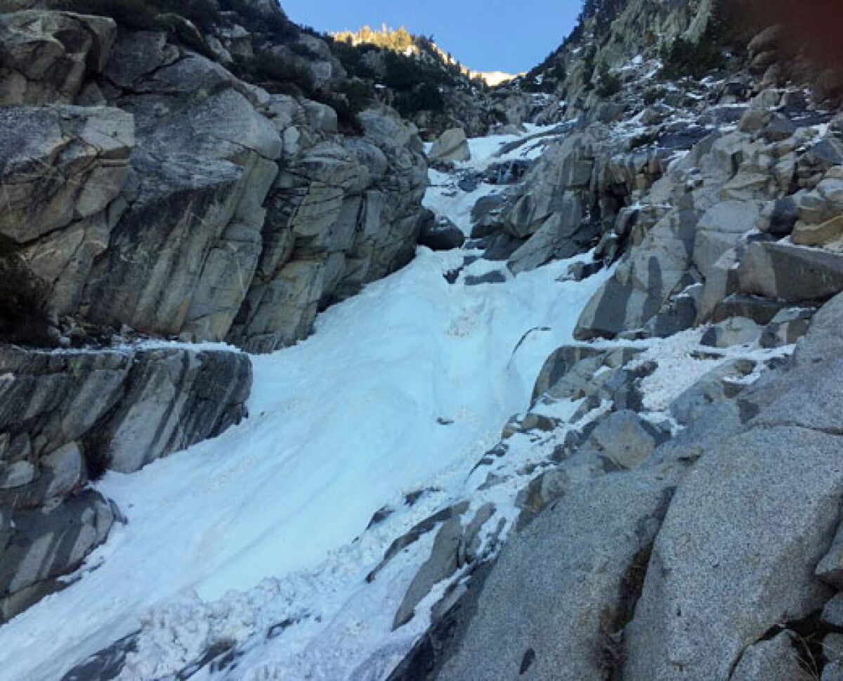 Two hikers were rescued from an avalanche in the San Jacinto Mountains on April 24.