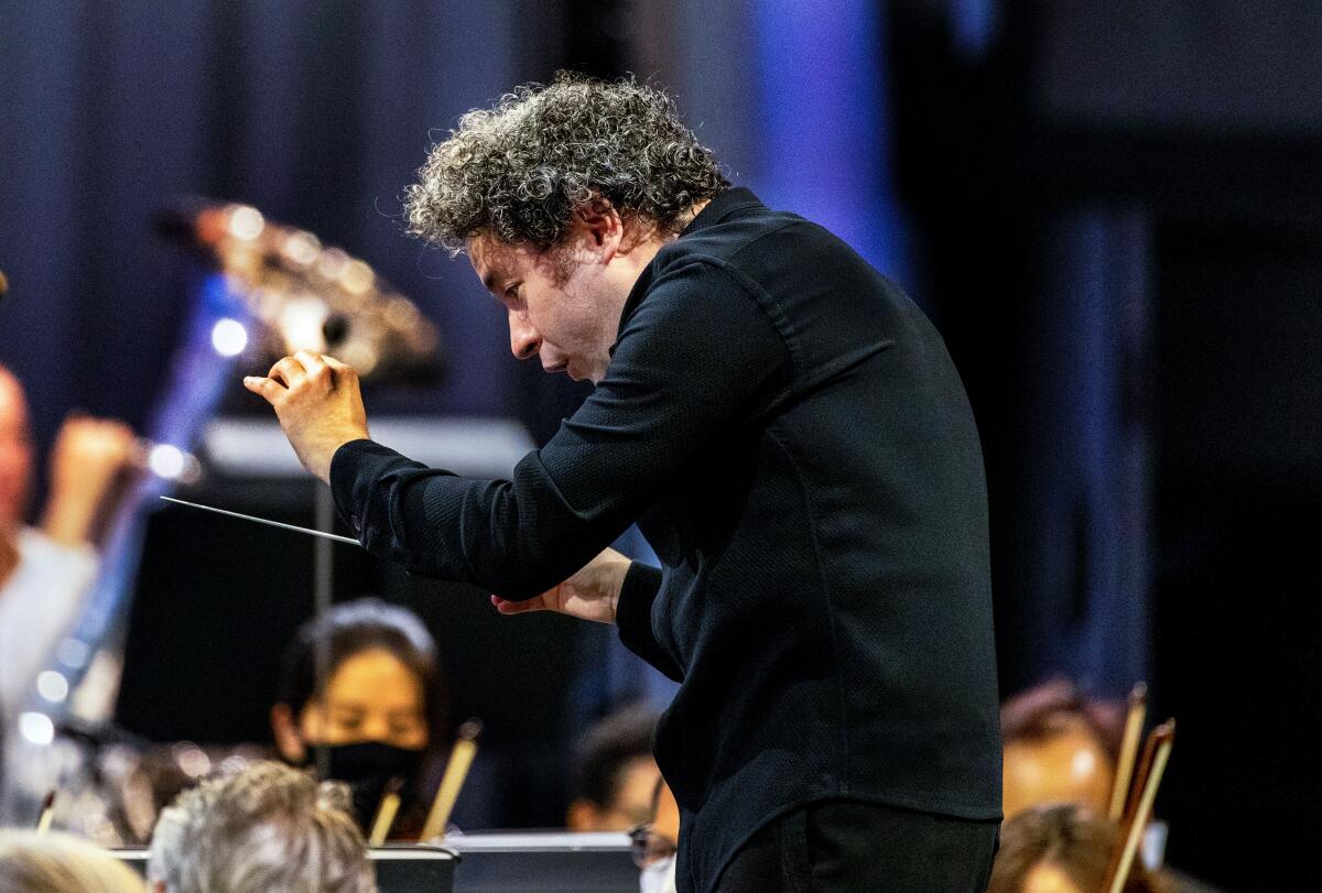 Gustavo Dudamel conducting the Los Angeles Philharmonic.