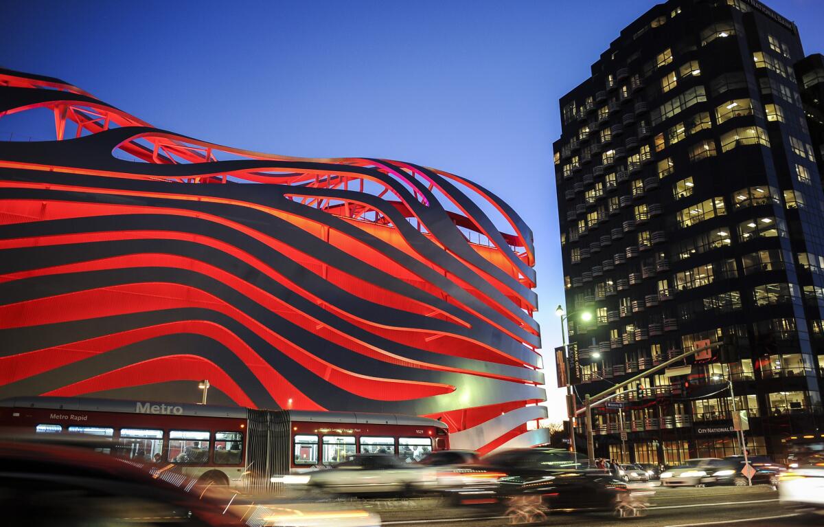 The redesigned Petersen Automotive Museum on Wilshire Boulevard gave critics a lot to talk about in 2015.