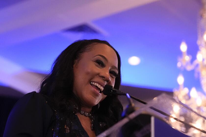 Fulton County District Attorney Fani Willis speaks after winning re-election in the Democratic primary on Tuesday, May 21, 2024, in Buckhead, Ga. (AP Photo/Brynn Anderson)