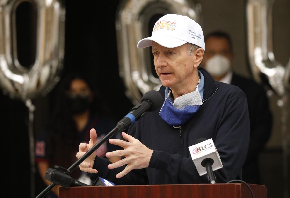 Austin Beutner speaks at a news conference