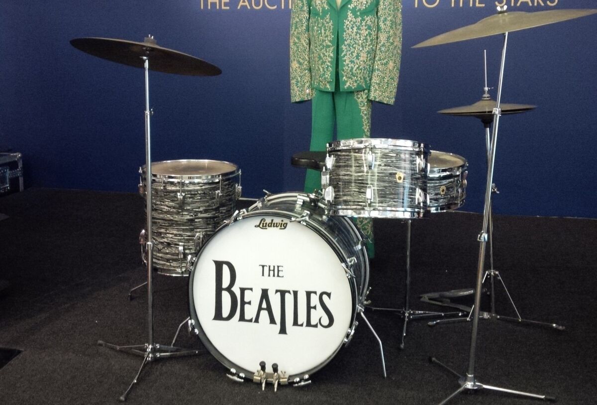 Ringo Starr's iconic Ludwig drum kit is among more than 1,300 items Starr and his wife, actress Barbara Bach, are auctioning off.