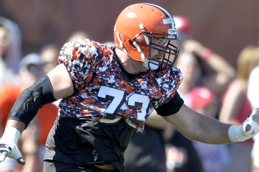 Browns offensive tackle Joe Thomas has never missed a play in his eight seasons with the team.