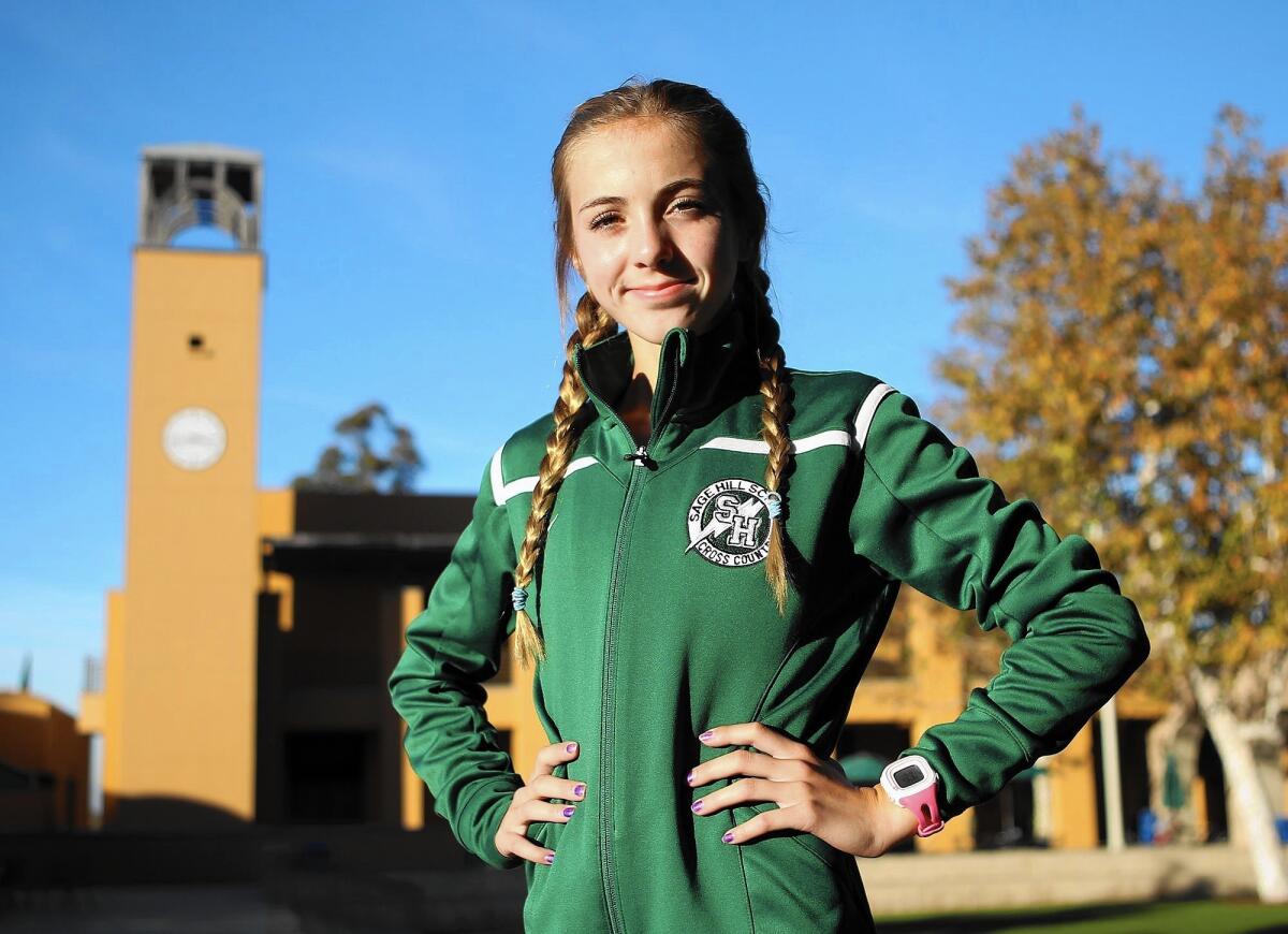 Sage Hill School freshman cross-country runner Emma Dickerson is the Daily Pilot High School Athlete of the Week. She finished seventh individually at the CIF Southern Section Division 5 preliminaries, helping the team qualify for the finals.