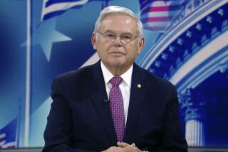 In this image taken from video provided by Menendez for Senate, U.S. Sen. Bob Menendez, D-N.J., announces that he will not run in the state's Democratic primary, Thursday, March 21 2024. Menendez, who faces federal corruption charges, left open the possibility that he would reenter the race as an independent later this year if he is exonerated at a trial. (Menendez for Senate via AP)