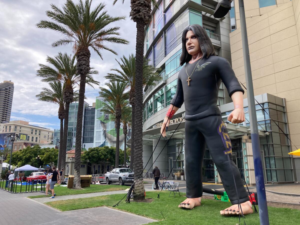 A 25-foot inflatable of Ozzy Osbourne at Comic-Con.