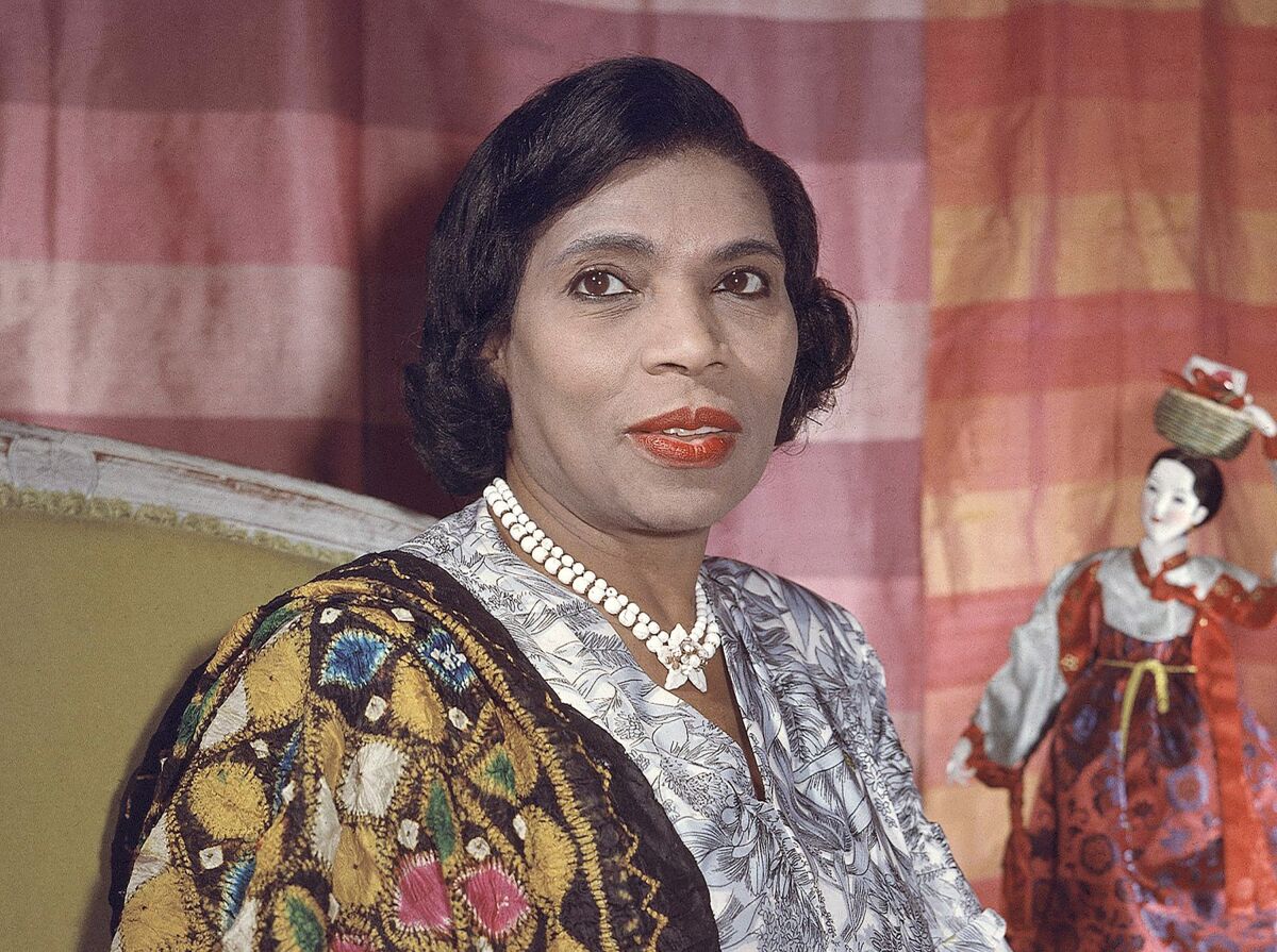 FILE - Singer Marian Anderson, a member of the U.S. delegation to the United Nations, appears in her New York apartment on Aug. 5, 1958. Sony Classical, which owns the Victor archive, has put together a digitally remastered 15-CD set that spans her career from 1924 to 1966. (AP Photo, File)