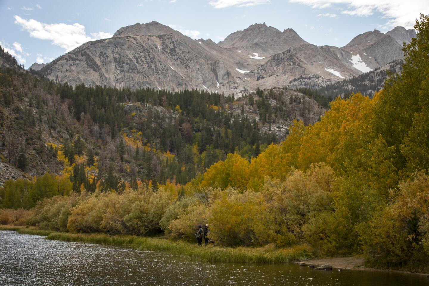 People fishing in Bishop, Calif.